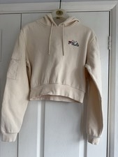 Fila Women’s Cropped Cream Hoodie Size Small