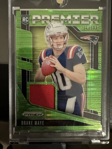 2024 Panini Prizm - Premier Jerseys Drake Maye Neon Green Pulsar Prizm (MEM, RC)