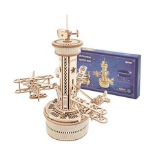 ROKR 3D Wooden Puzzle Mechanical Music Box,DIY Aircraft Model Kits to Build,B...