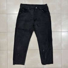 Vintage Wrangler Jeans Mens 35x28 Black Denim Cowboy Western Made In USA