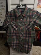 Chaps by Polo Ralph Lauren Plaid Button Up Short Sleeve Shirt Boy's 5