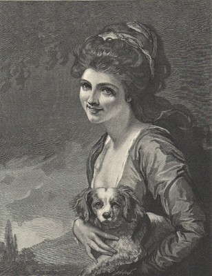LADY HAMILTON  NATURE  1885 George Romney John Raphael Smith VICTORIAN PRINT