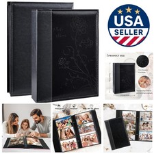 Leather Cover Family Photo Album - 300 Horizontal Pockets for Lasting Memories