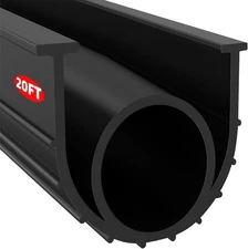 Jin&Bao Garage Door Bottom Weather Stripping Rubber 20 Feet, 5/16 T-End-black 
