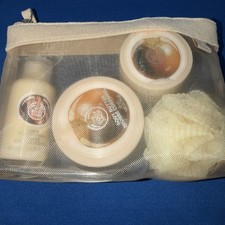 The Body Shop SHEA Shower Hand Cream Body Butter Travel Bag 5 Piece Set New