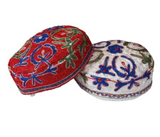 FUN HATS - UZBEK SILK EMBROIDERED POPURI SKULL CAPS - SMALL/MEDIUM