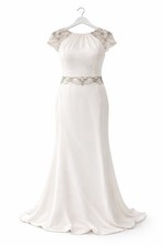 Jenny Packham Ivory Beaded Cape Wedding Dress Designer Bridal Gown Size 20