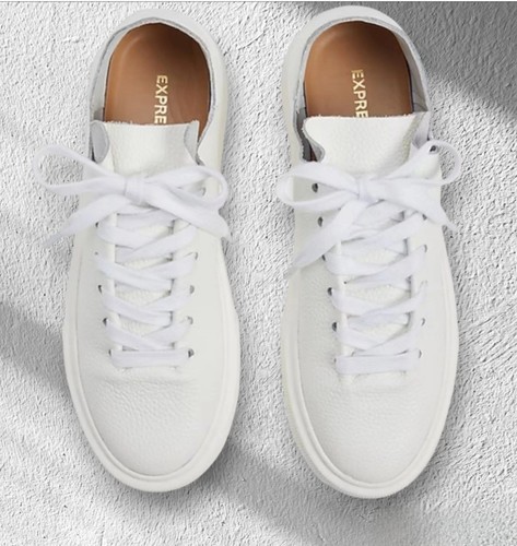 Express Genuine Leather Classic Sneakers Women White Size 7 