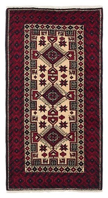 Vintage Geometric Area Rug 3'2'' x 6'1'' Traditional Hand-Knotted Wool Carpet