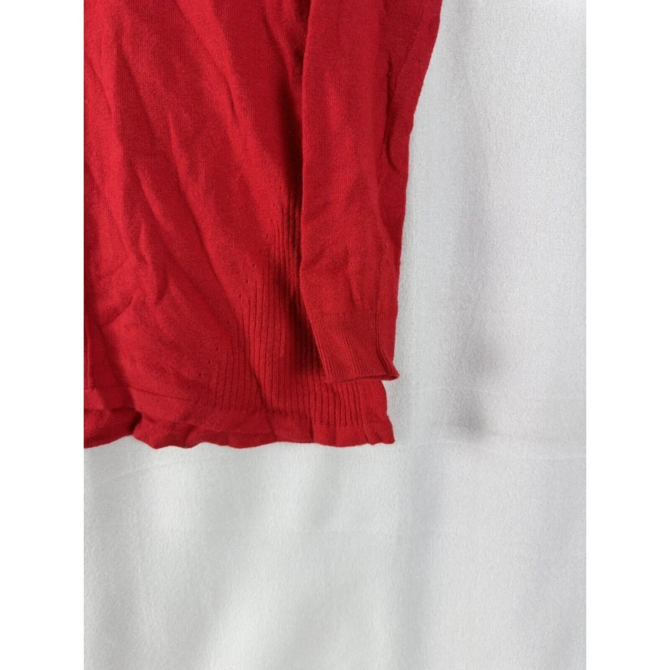 Sudadera Liz Lange Maternidad Talla XS Acanalada Manga Larga Rojo Top Foto 3 de 4