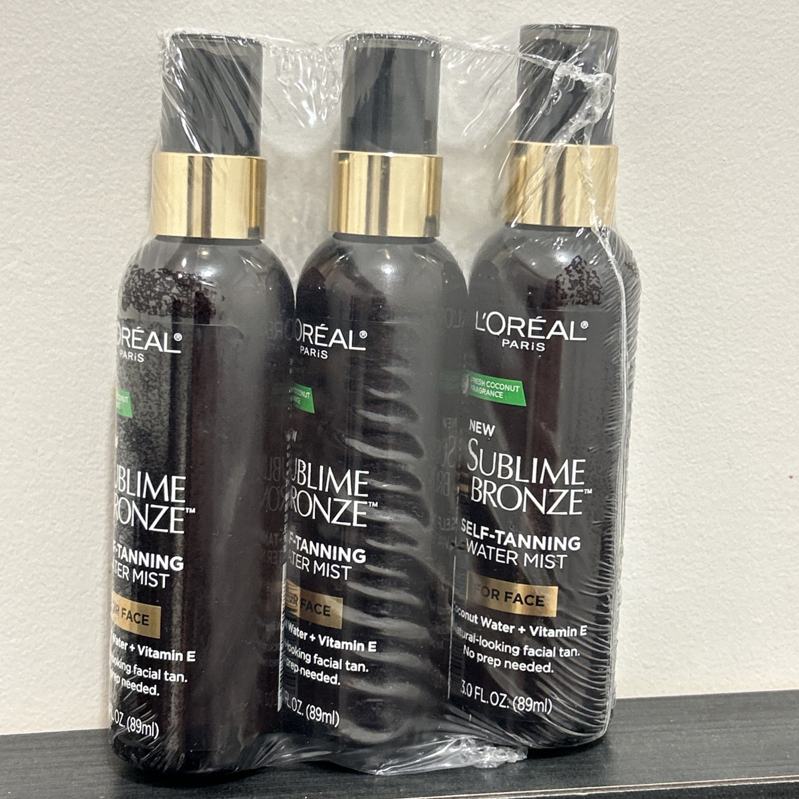 3x L'Oreal Paris Sublime Bronze Self Tanning Facial Mist, Wa
