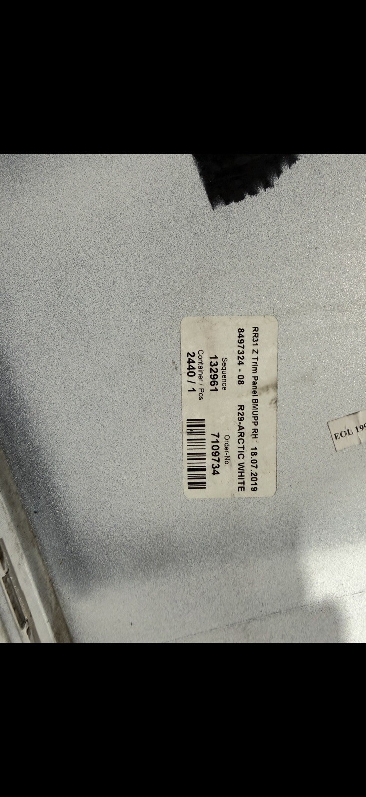 ROLLS ROYCE CULLINAN REAR RIGHT PASSENGER BUMPER COVER END PANEL OEM