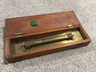 Antique Nautical Brass 9" Parallel Rolling Ruler in case - Hughes Owens, Canada