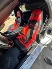 Chevy Corvette C5 Synthetic Leather Sports Seat Covers Red & Black (1997-2004)