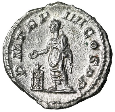 Severus Alexander AR Denarius ''Togate, Holding Scroll'' Extremely Fine