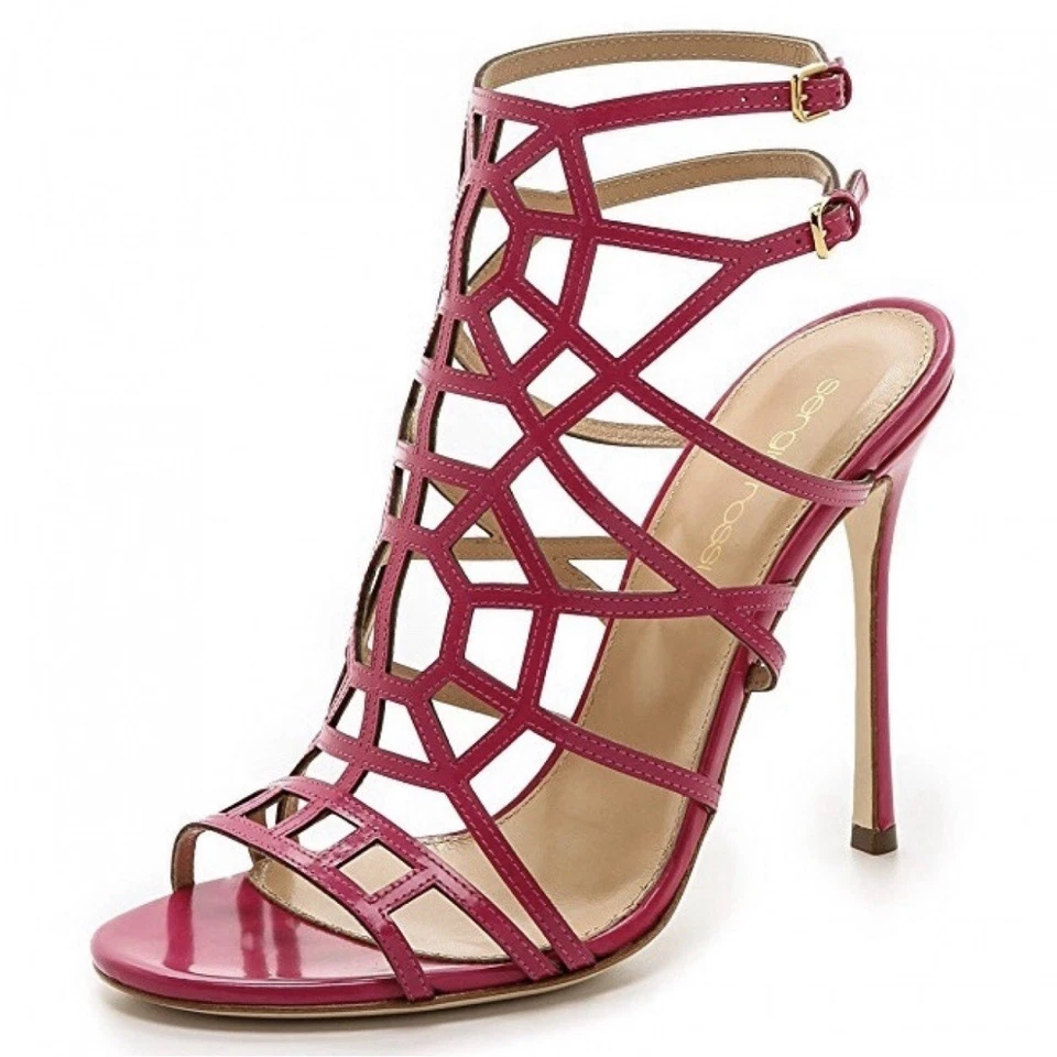 Sandalia Tacones Sergio Rossi Cuero Enjaulado Foto 3 de 4