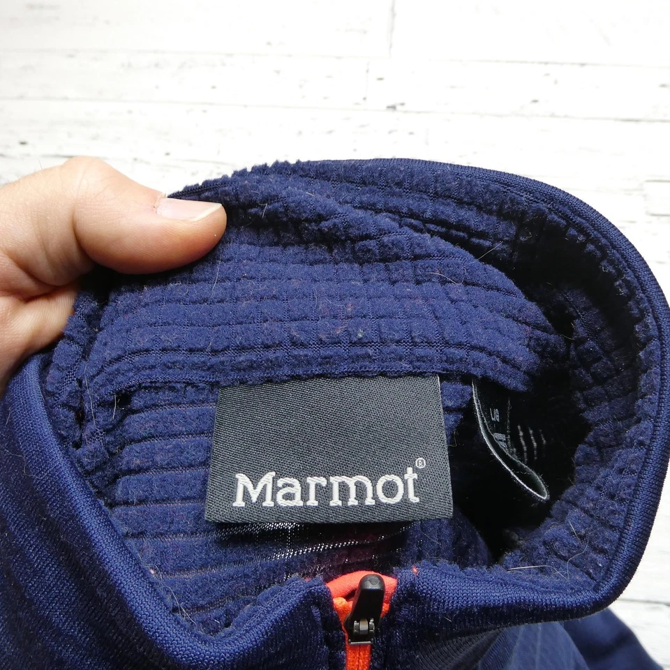 Chaqueta Marmot Mujer Grande Azul Polartec Rejilla Polar Cremallera Completa Atlética Exterior Foto 3 de 4