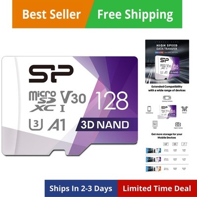 Silicon Power 128GB Micro SD Card U3 SDXC Up to 100MB/s High Speed Memory Car...