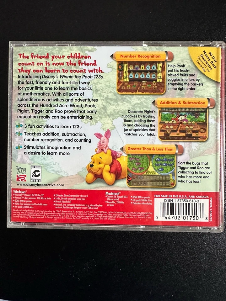 Disney Winnie the Pooh 1 2 3s for Ages 3-6 Windows PC Mac CD-ROM - Image 2 of 4