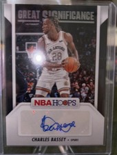 2024-25 NBA Hoops Charles Bassey Great Signatures Auto #GS-CBS San Antonio Spurs