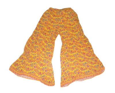 New S SUNDANCE gold yellow Wide Leg Harem floral Desiree Dream Pants beach
