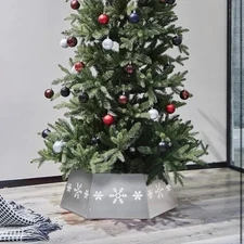 Christmas Beautiful Gold Sequins with Snow Cover Tree Collar/Skirt Design