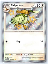 Pidgeotto - 197/091 - Paldean Fates Shiny - NM - Pokemon -