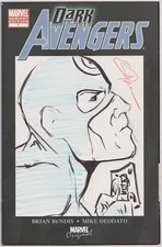DARK AVENGERS #1 BLANK SIGNED BILLY TUCCI REMARKED BULLSEYE SKETCH MARVEL COMICS