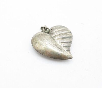 【MEXICO SILVER 925】vintage ハートネックレスチャーム MEXICO 925 Sterling Silver Vintage Smooth Hollow Love Heart