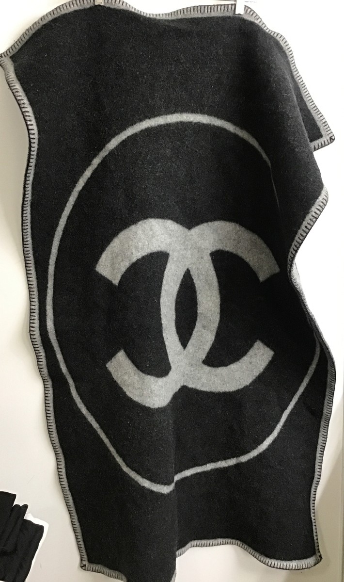 Chanel Throw Wool And Cashmere Thick Heavy Stitched Trim