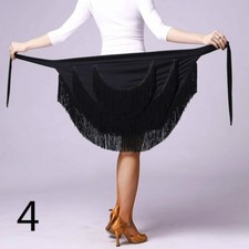 Lady Ballroom Latin Salsa Tango Dancewear Tassel Dance Skirt Skate Wrap Scarf