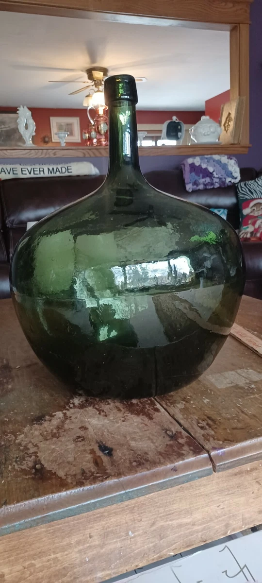 Glass Green Collectible Decorative Bottles Original 1850-1899 Time