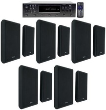 Technical Pro 6000w 6-Zone Home Theater Bluetooth Receiver 10 Slim Wall Speakers