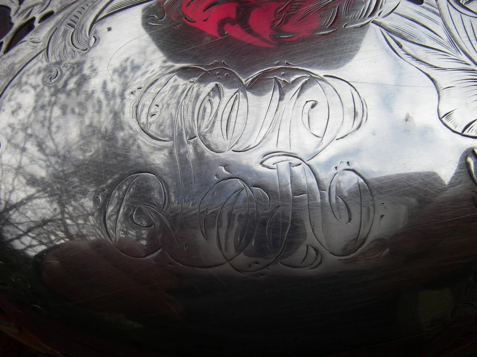 Jarrón grande fino de vidrio de arándano con superposición de plata ALVIN-7 3/8 pulgadas X 9 pulgadas Foto 4 de 4