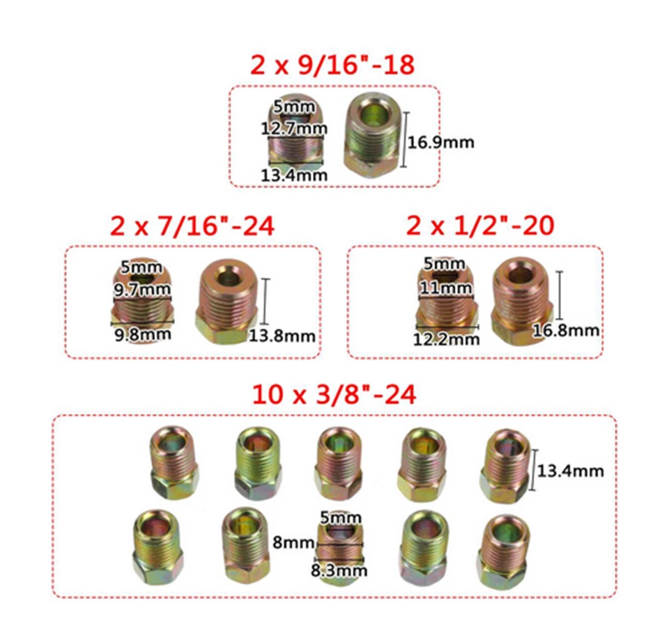 Kit de tubería de línea de freno OD de 3/16 pulgadas rollo de bobina de 25 pies con 16 accesorios para automóvil SUV camión Foto 2 de 4