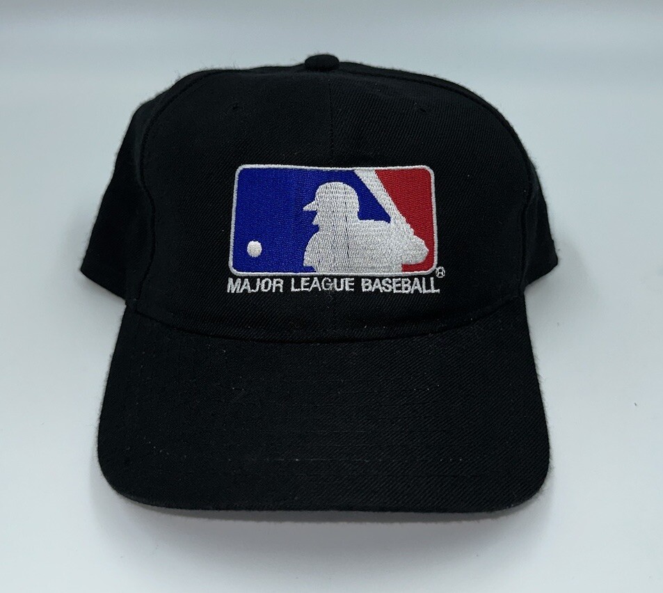 Vintage 90s New Era MLB League Batter Man Logo Black Vintage 90s New Era MLB League Batter Man Logo Black
