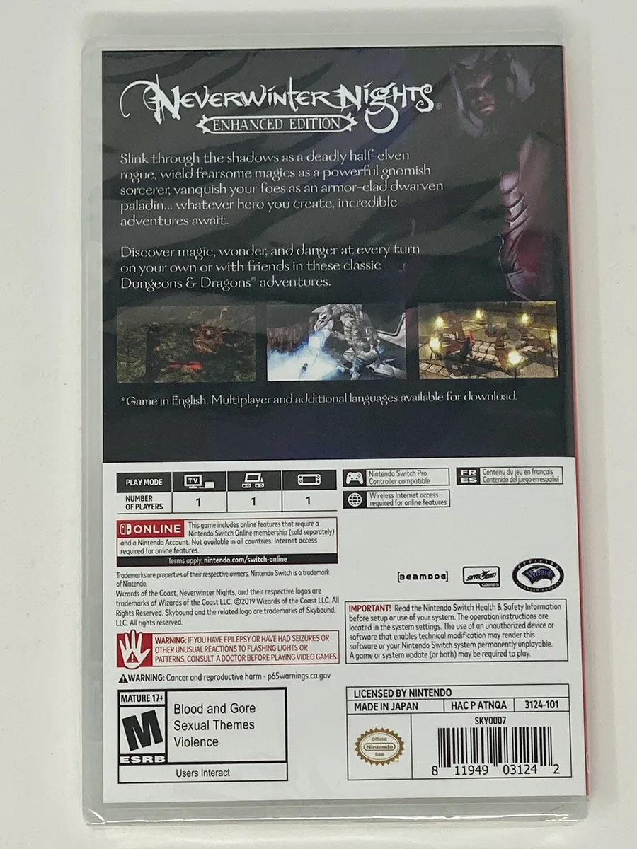 Switch eBay SEALED RARE NTSC-US Skybound Nintendo Edition | Enhanced Nights Neverwinter