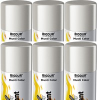 6X400Ml Biodur Thermolack Hitzelack Hitzefest Grill Ofen Hochtemperatur Silber