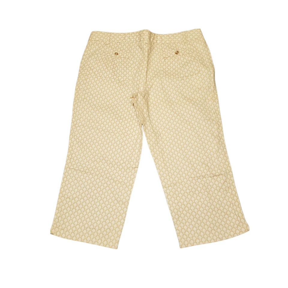 Pantalones Cortos Capri Lands End Big Girl Talla 12+ Cintura Ajustable Blanco Tostado Beige Foto 2 de 4