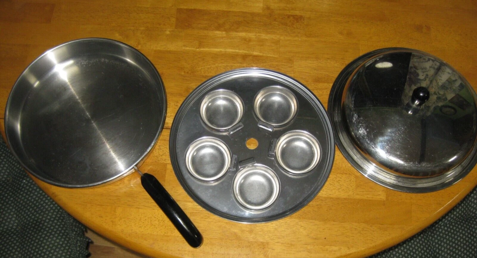 PERMANENT Fry Pan 5 Ply Multicore Stainless Steel Egg Poacher 10in with Lid