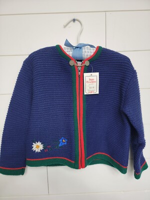 Vintage Isar Trachten Sweater Cardigan EUR 110 Size 5T NOS NWT Unisex. 