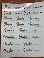 Vintage Reproduction Guitar Headstock Waterslide Metallic Decals full sheet 2