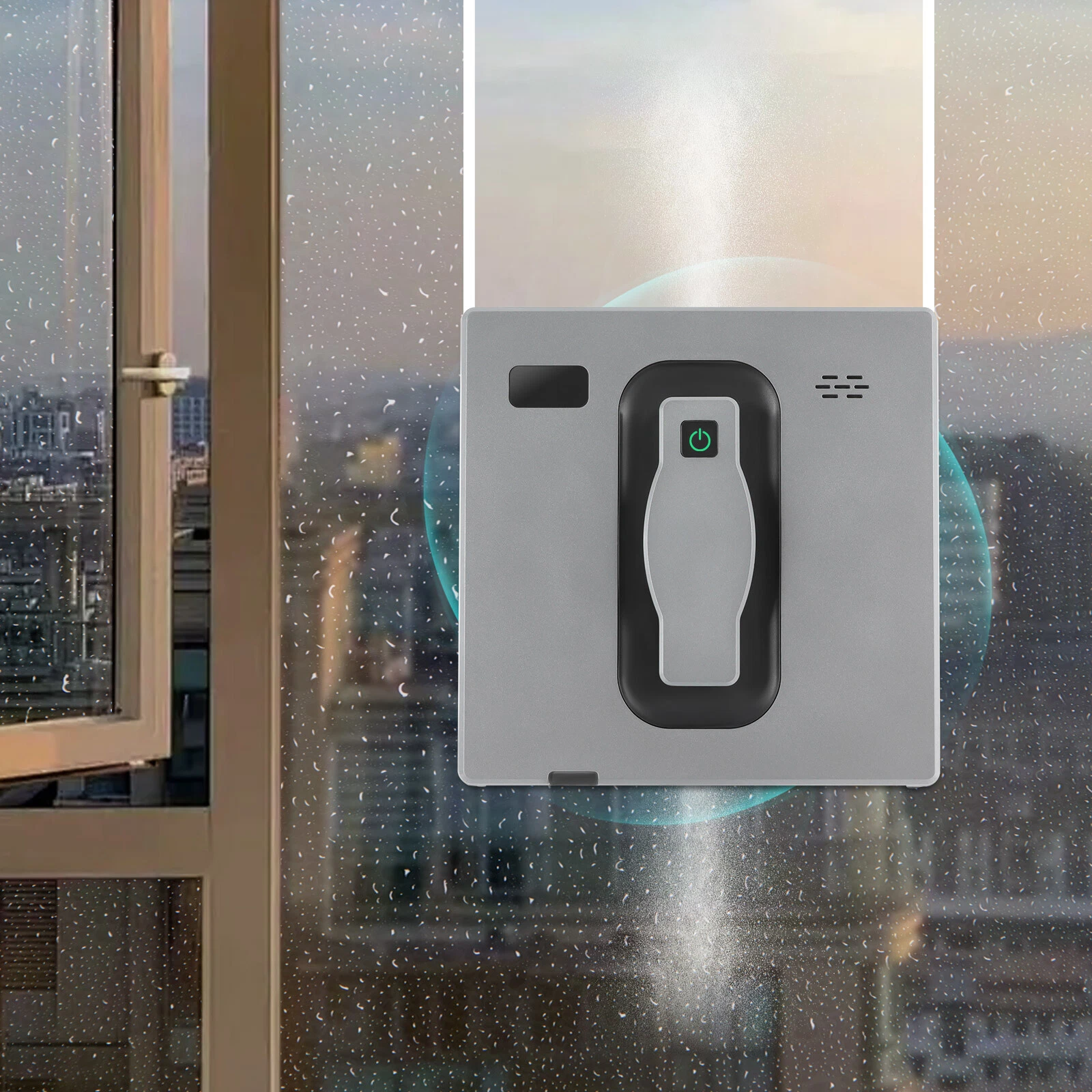 Cleaner Robot Automatic Window Vacuum Cleaner w/ Manual/Auto Water Spray Remote