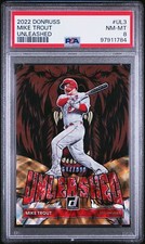 2022 PANINI DONRUSS UNLEASHED #UL3 MIKE TROUT UNLEASHED PSA 8 LOS ANGELES ANGELS