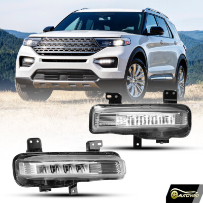 LED Fog Lights for 2020-2023 Ford Explorer Front Bumper Lamps Switch Wiring Kit