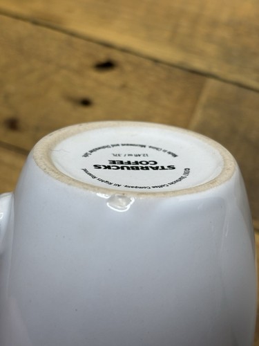 Two Starbucks 12.4 oz White Double Sided Mermaid Logo Ceramic Coffee Mugs, 2007 - Picture 7 of 7