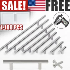 Stainless Steel T Bar Cabinet Pull Handles Kitchen Door Knobs for Furniture Lot