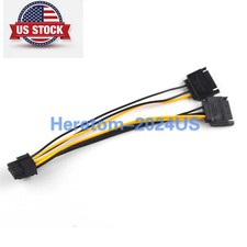 Lot Dual SATA to PCI-E Power Cable 15Pin SATA to 8 pin Video Card Power Cable