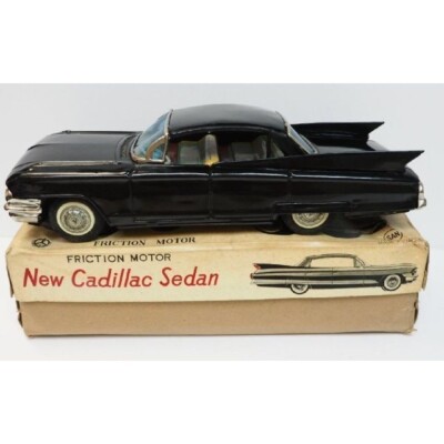 Rare Vintage Marusan Friction Tin Car NEW CADILLAC SEDAN made in