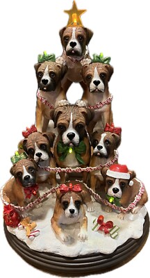 The Boxer Family Christmas Tree Stacked Dogs The Danbury Mint